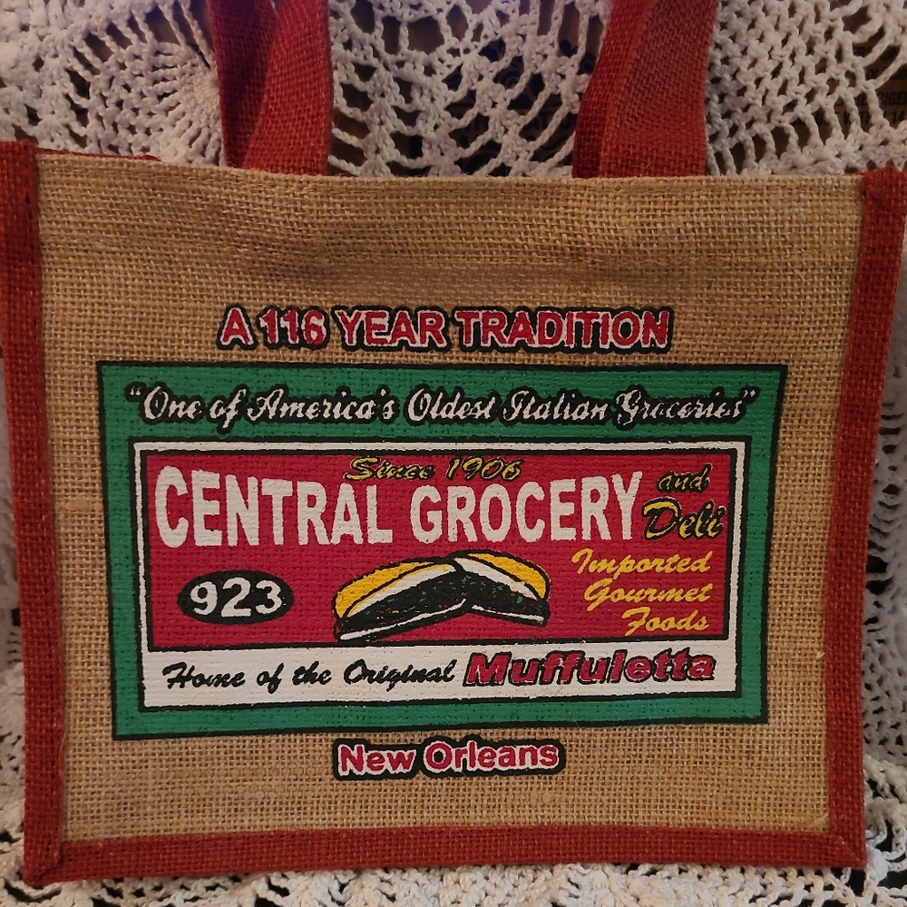 Muffuletta Jute Grocery Bag New Orleans